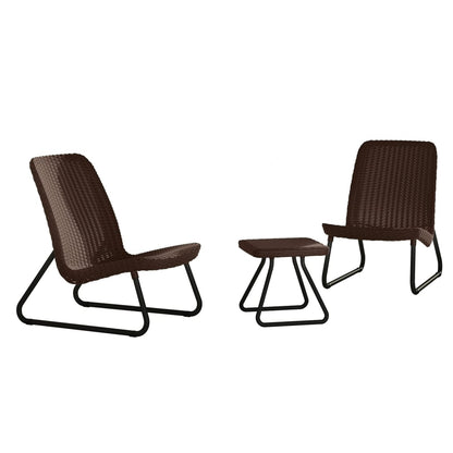 Keter Salon de jardin 3 pcs Rio Cappuccino 218157