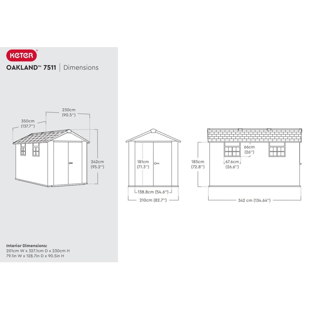 Keter Abri de jardin Oakland 7511 anthracite