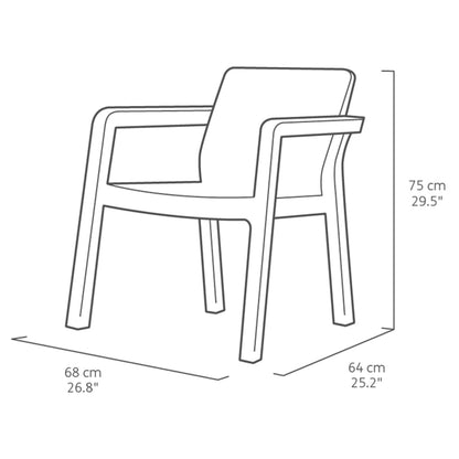 Keter Ensemble de meubles de balcon Emily Graphite