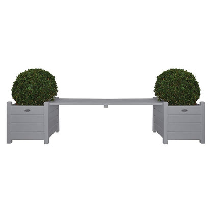 Esschert Design Jardinières avec banc pont Gris CF33G