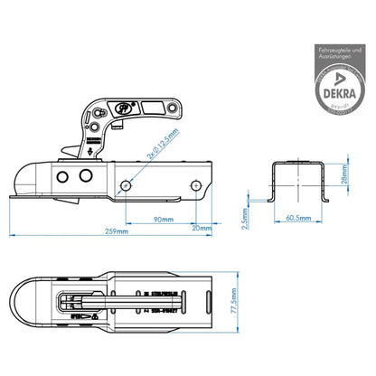 ProPlus 60mm Square Towbar Ball Coupling