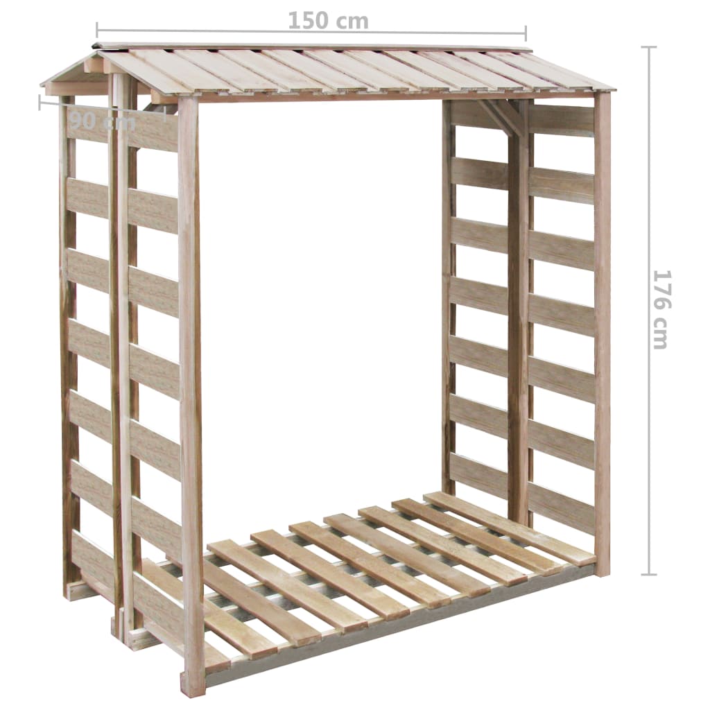 Abri de stockage à bois de chauffage 150x90x176 cm Pin imprégné