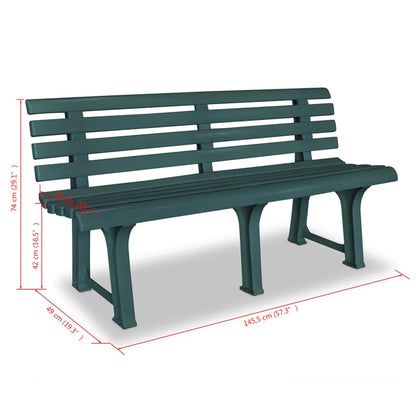 Banc de jardin 145,5 cm Plastique Vert