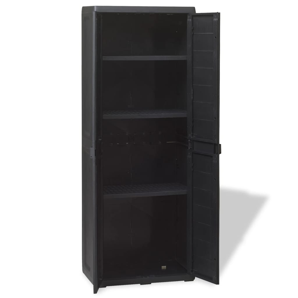 Armoire de rangement de jardin avec 3 étagères Noir