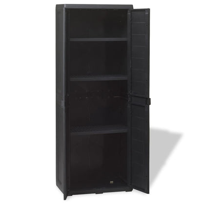 Armoire de rangement de jardin avec 3 étagères Noir