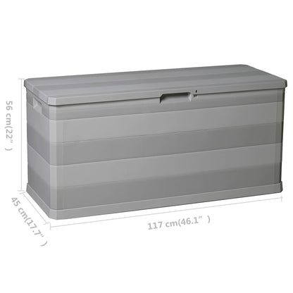 Boîte de rangement de jardin gris 117x45x56 cm