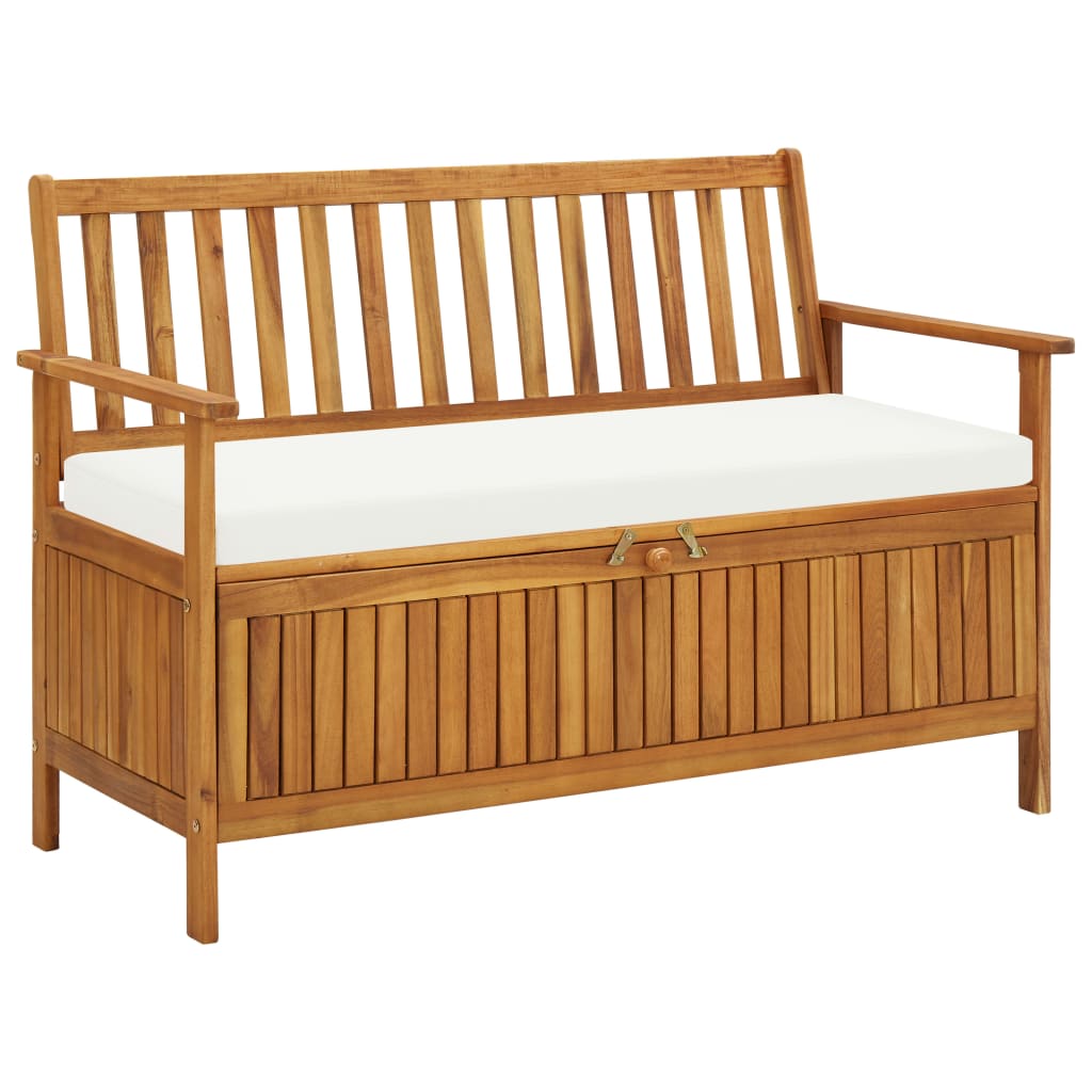 Banc de rangement de jardin Bois d'acacia solide 120x63x84 cm