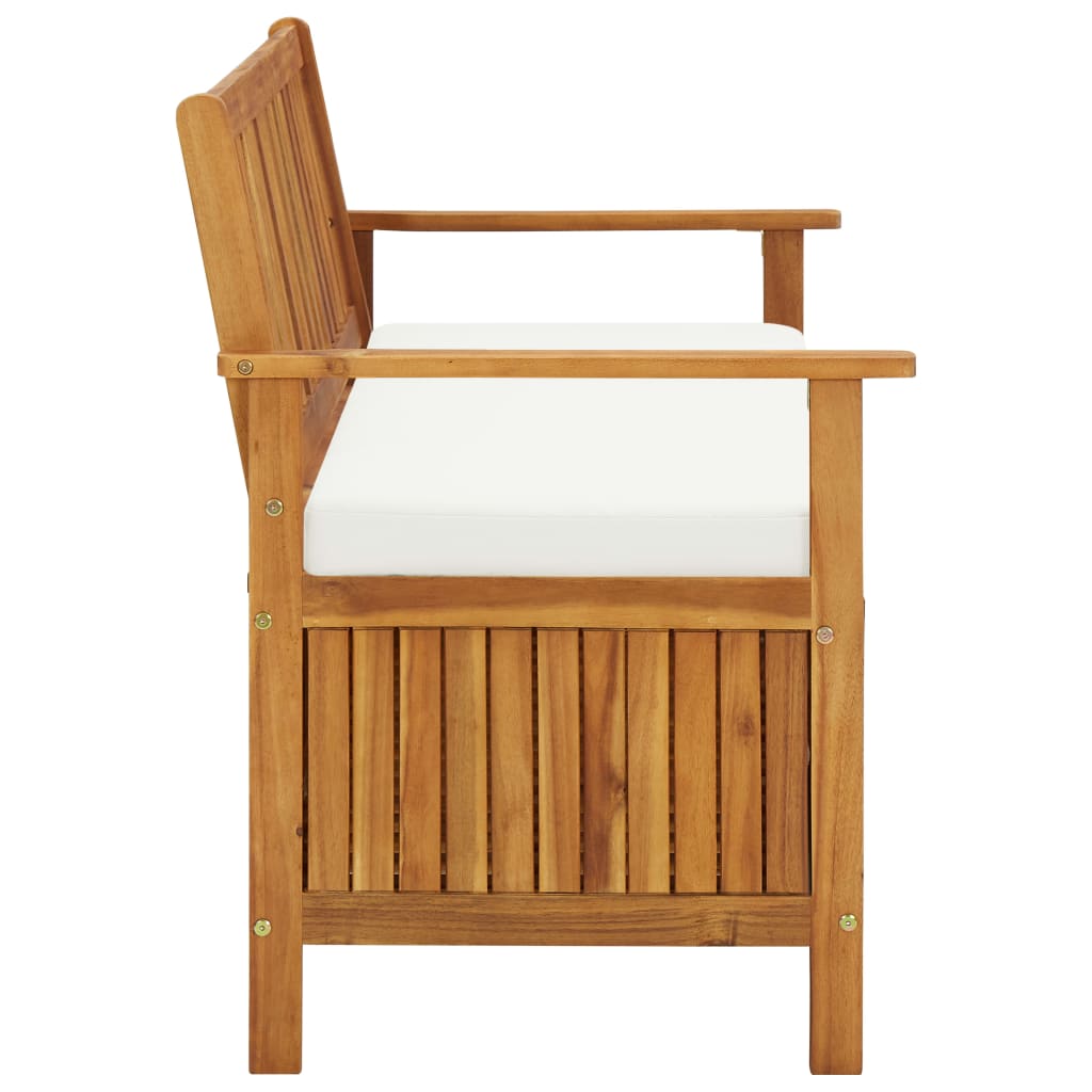 Banc de rangement de jardin Bois d'acacia solide 120x63x84 cm