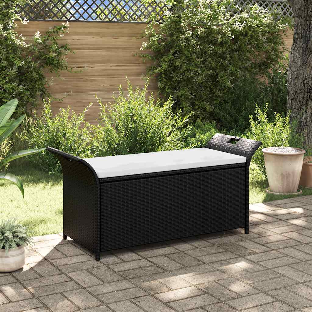 Banc de jardin avec coussin 138 cm Résine tressée Marron