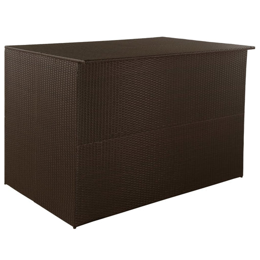 Boîte de stockage de jardin marron 150x100x100cm Résine tressée