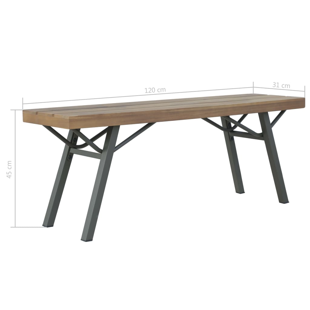 Banc de jardin 120 cm Bois d'acacia solide