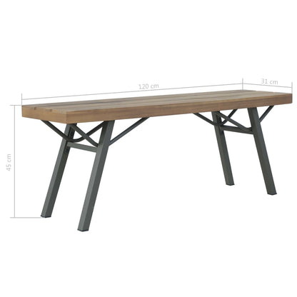 Banc de jardin 120 cm Bois d'acacia solide