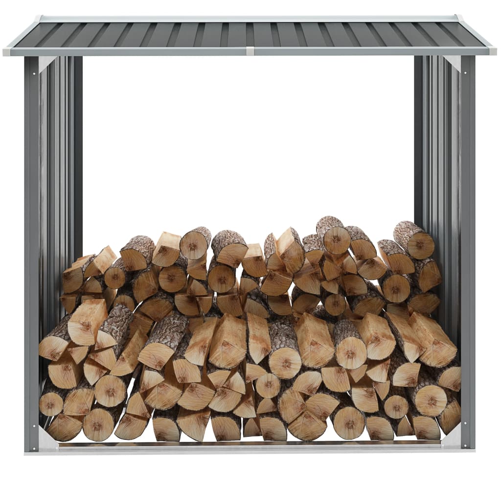 Abri de stockage de bois Acier galvanisé 172x91x154 cm Gris