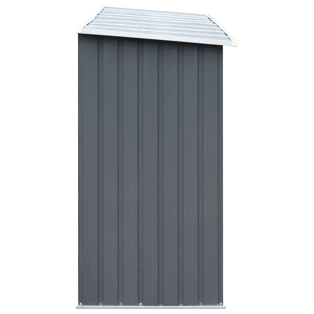 Abri de stockage de bois Acier galvanisé 330x84x152 cm Gris