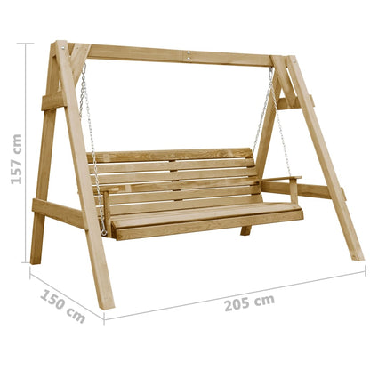 Balancelle de jardin Bois de pin imprégné 205x150x157 cm