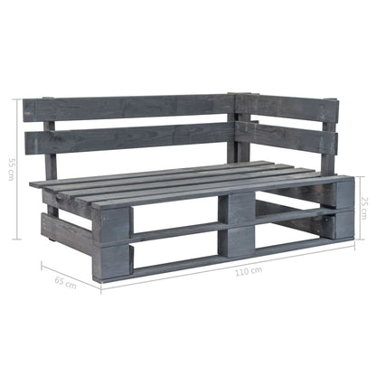 Banc d'angle palette de jardin bois gris