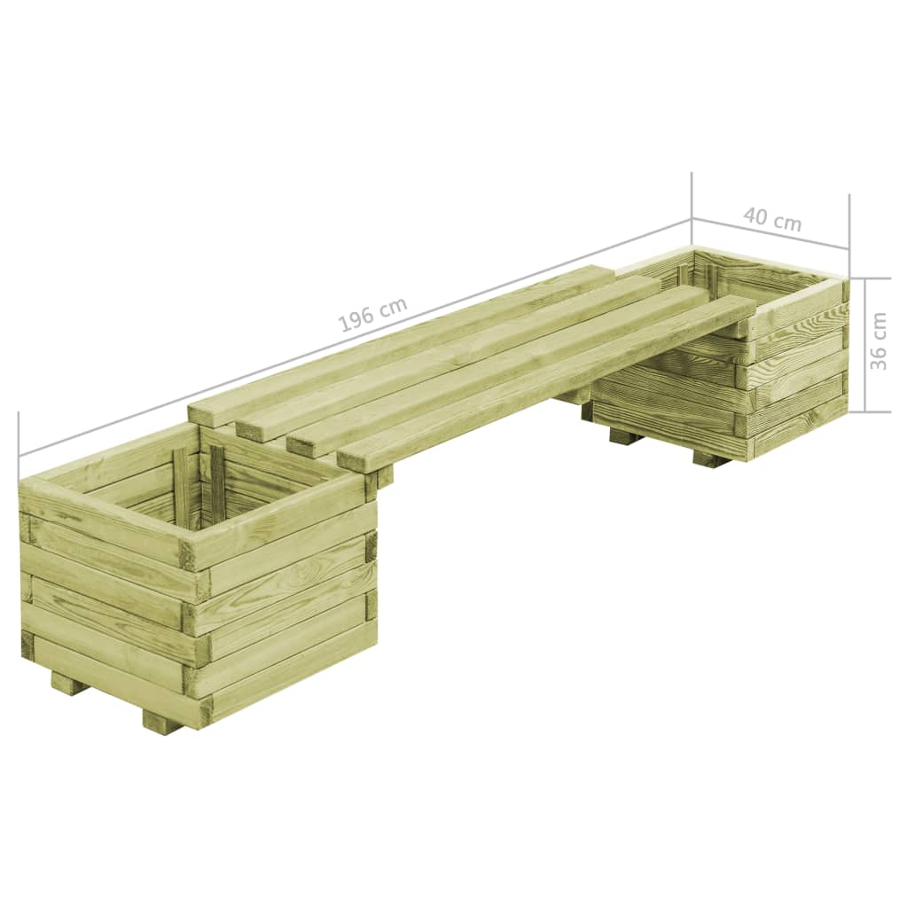 Banc de jardin à jardinières Bois de pin imprégné