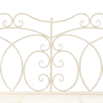 Banc de jardin 104 cm Fer Blanc antique