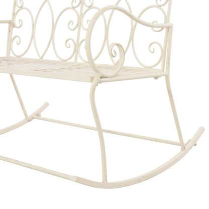 Banc de jardin 104 cm Fer Blanc antique