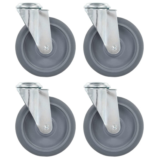 4 pcs 125mm Bolt Hole Swivel Casters