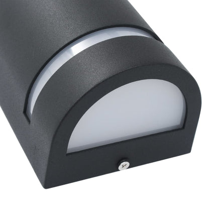 Apliques de exterior 2 piezas 35 W Negro Semicircular