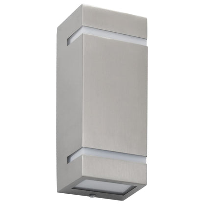 Apliques de exterior 2 uds 35 W Plata Rectangular