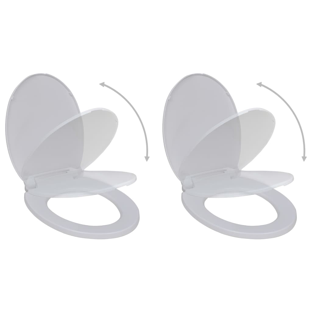 Toilet seat with soft close 2 pcs White Plastic