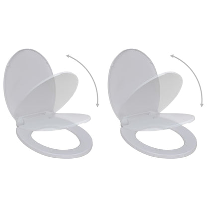 Toilet seat with soft close 2 pcs White Plastic