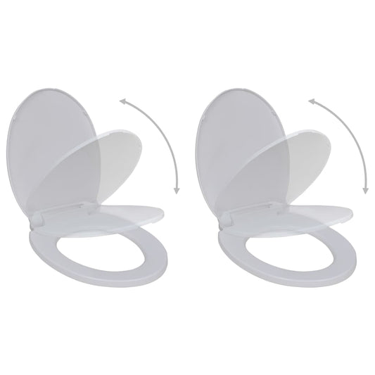 Abattant WC avec frein de chute 2 pcs Plastique Blanc