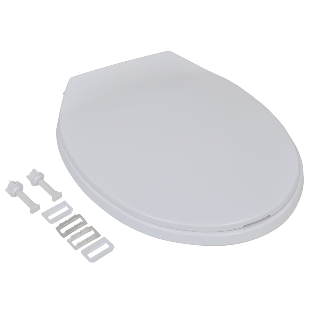 Toilet seat with soft close 2 pcs White Plastic