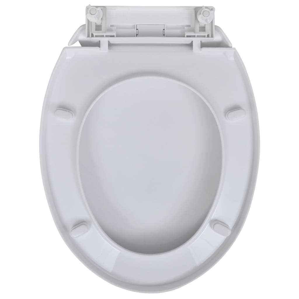 Toilet seat with soft close 2 pcs White Plastic