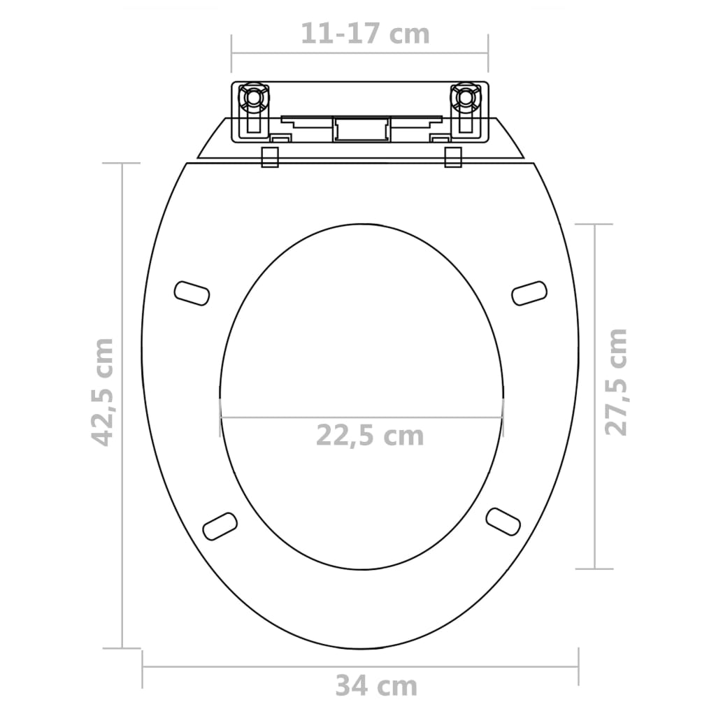 Toilet seat with soft close 2 pcs White Plastic