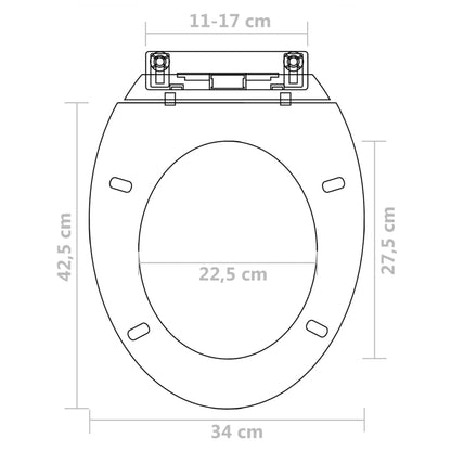 Toilet seat with soft close 2 pcs White Plastic