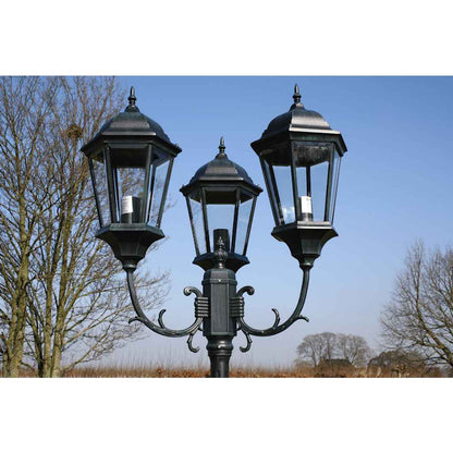 Lampadaire de jardin 3 bras 230 cm Vert foncé/Noir Aluminium