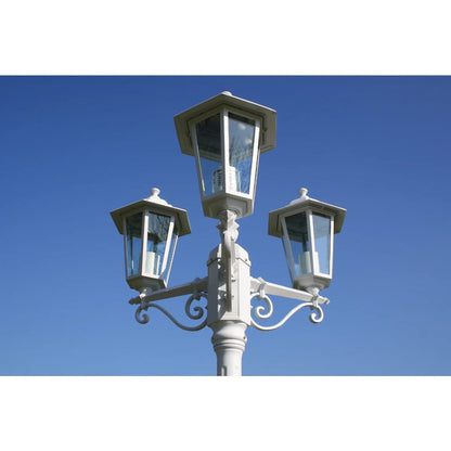 Lampadaire de jardin 3 bras 215 cm Blanc Aluminium