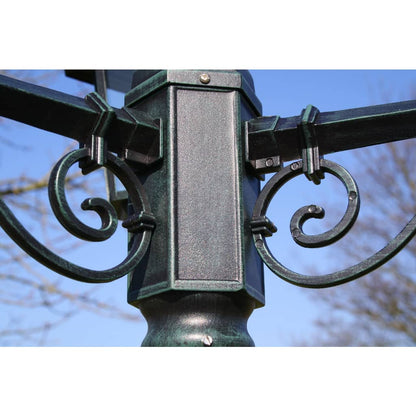 Lampadaire de jardin 3 bras 215 cm Vert foncé/Noir Aluminium