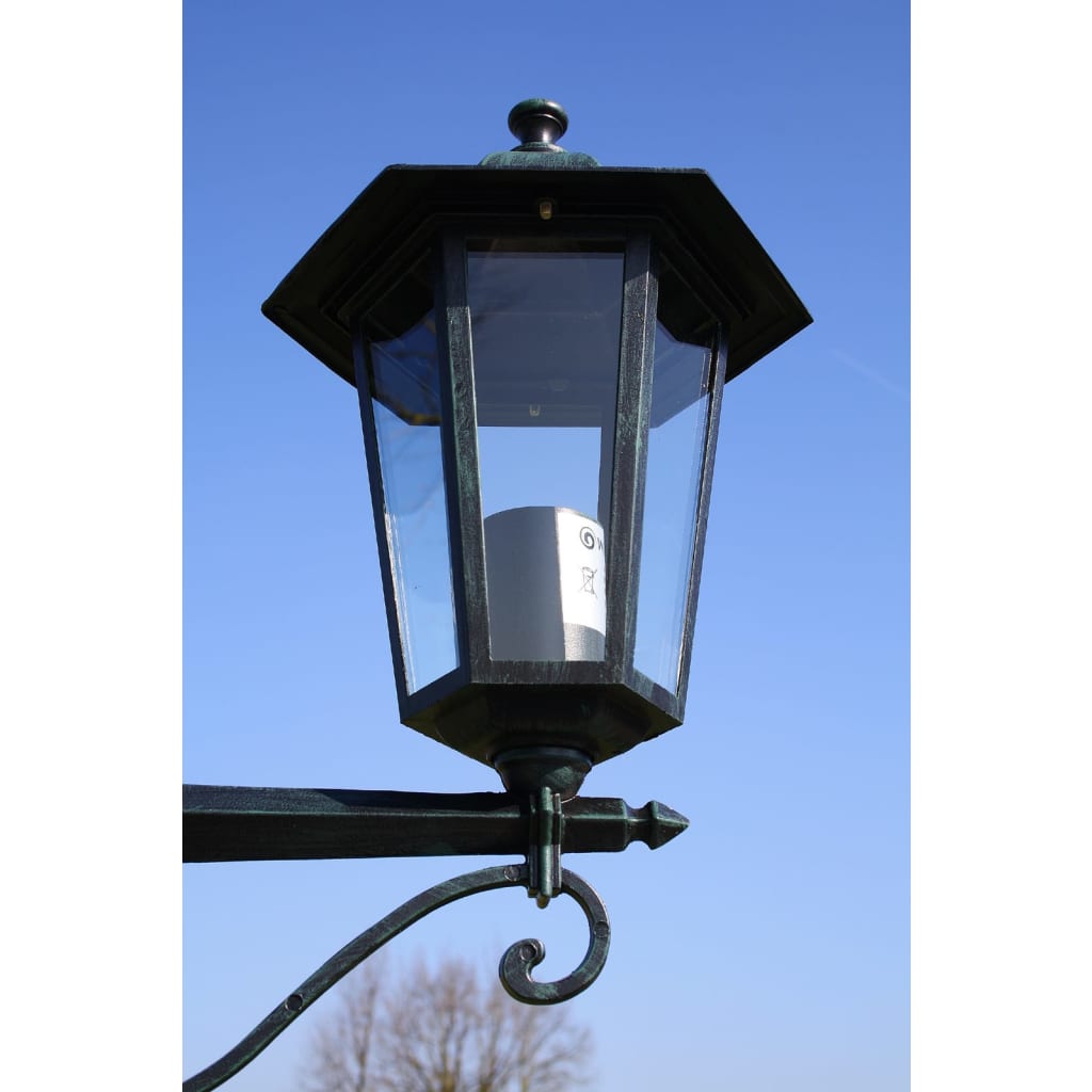 Lampadaire de jardin 2 bras 215 cm Vert foncé/Noir Aluminium