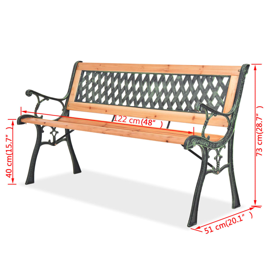 Banc de jardin 122 cm Bois