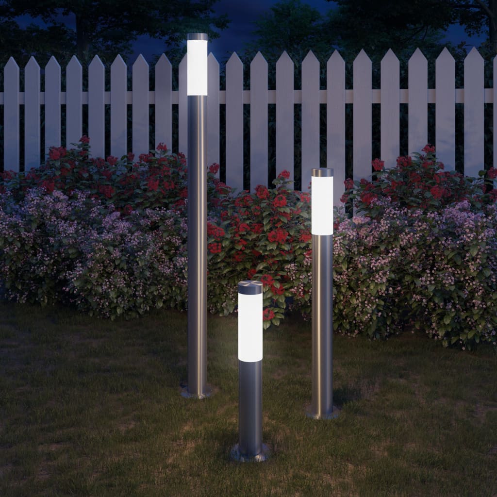 Ensemble de 3 lampes de jardin étanches Acier inoxydable