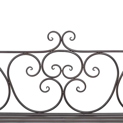 Banc de jardin 132 cm Acier Antique Marron