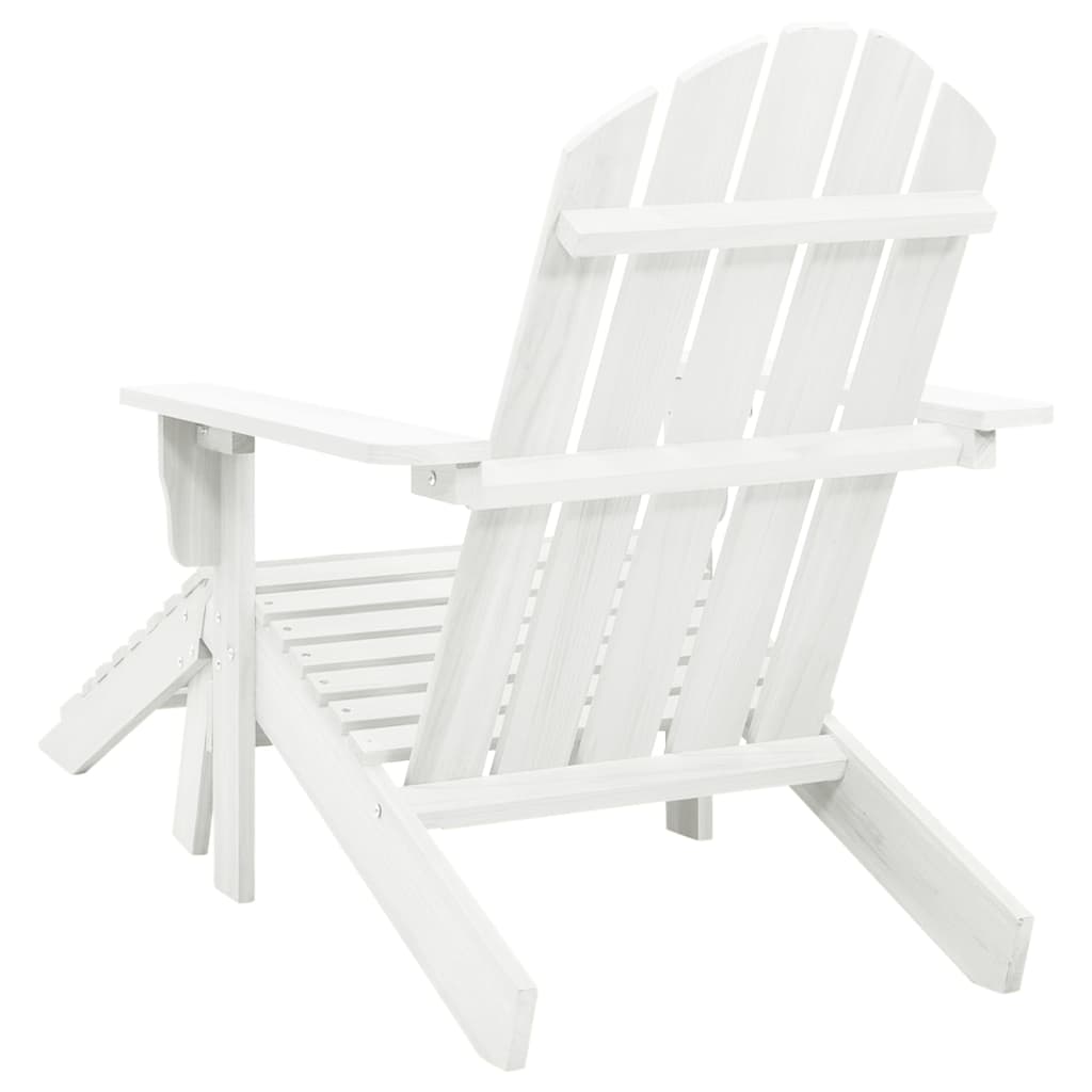 Chaise de jardin avec pouf Bois Blanc