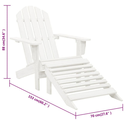 Chaise de jardin avec pouf Bois Blanc