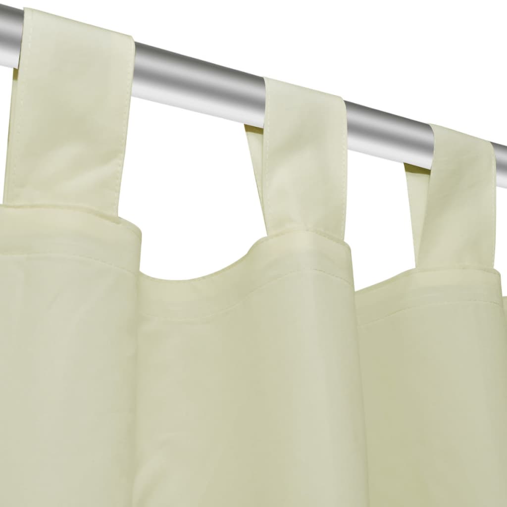 2 pcs Micro Satin Cream Tab Top Curtain 140 x 245 cm