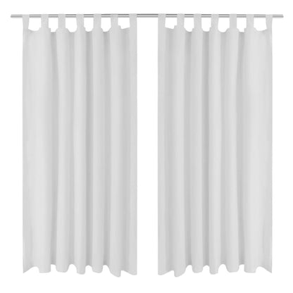 2 pcs Micro Satin White Tab Top Curtain 140 x 245 cm