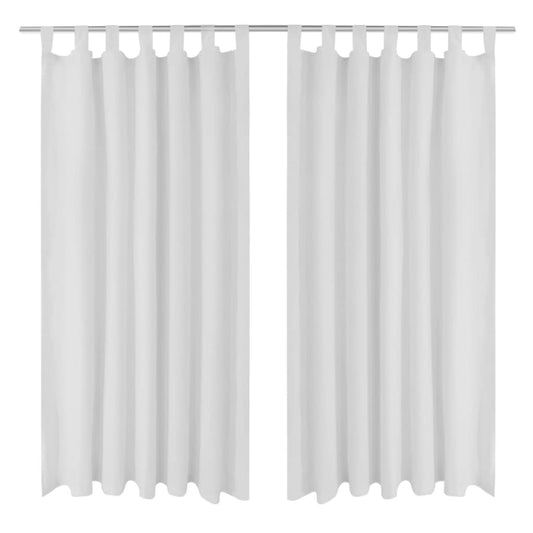 2 pcs Micro Satin White Tab Top Curtain 140 x 245 cm