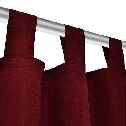 2 pcs Rideau à Passant Micro Satin Bordeaux 140 x 245 cm