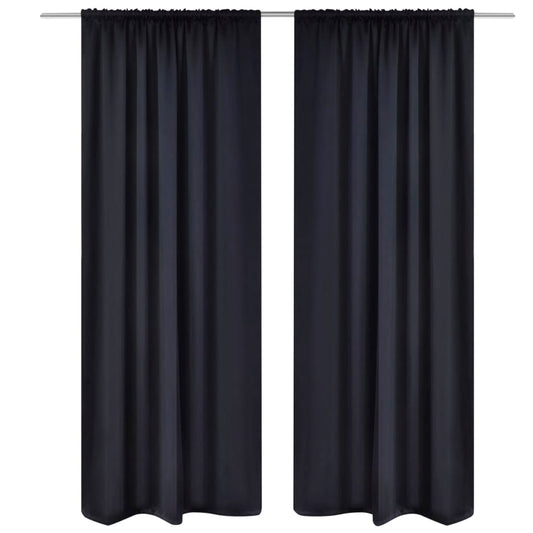 2 pcs Blackout Curtain Blackout Slotted Header 135 x 245 cm