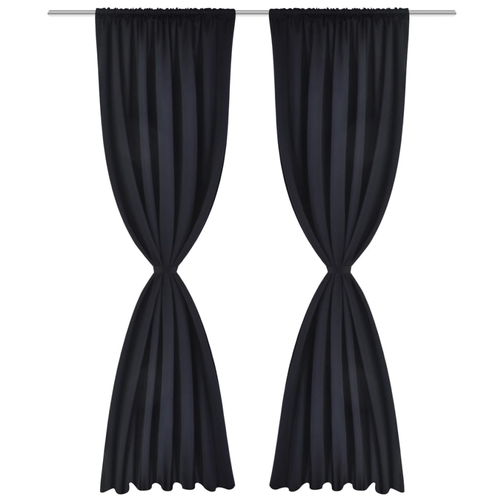 2 pcs Blackout Curtain Blackout Slotted Header 135 x 245 cm