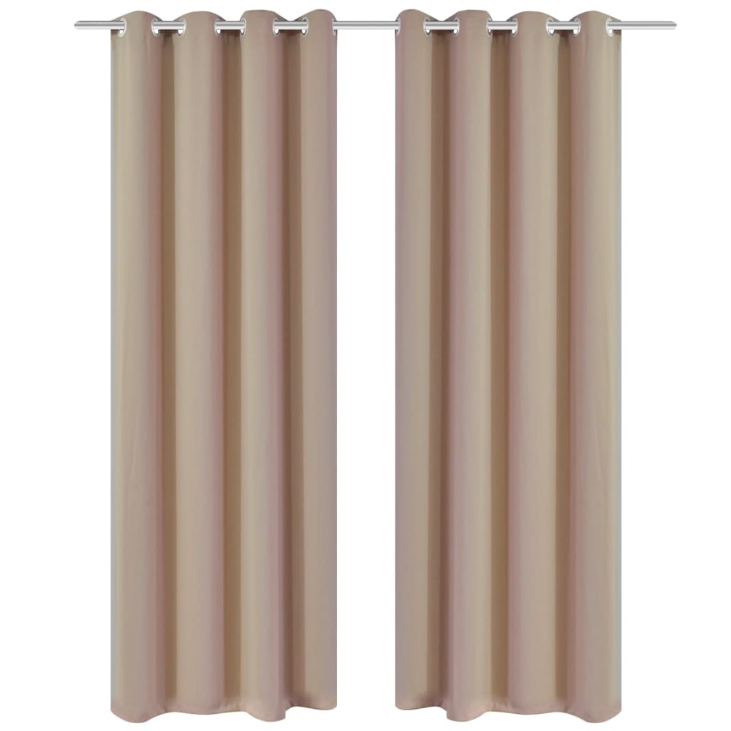 2 pcs Blackout Curtain Cream with Metal Eyelets 135x245cm