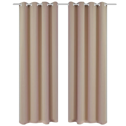 2 pcs Blackout Curtain Cream with Metal Eyelets 135x245cm